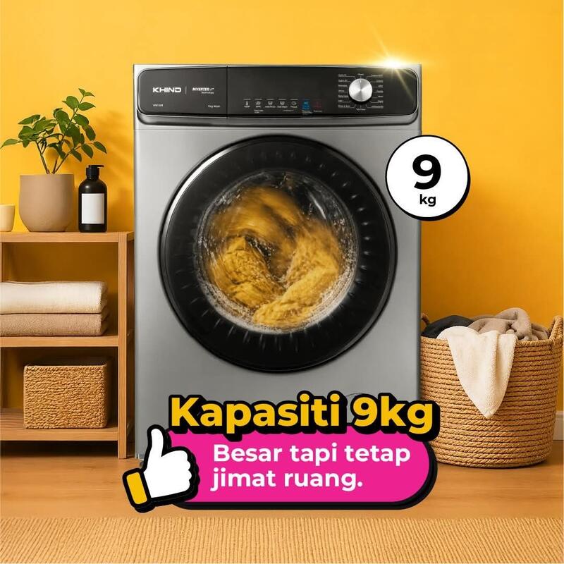 Kapasiti 9kg - Besar Tapi Tetap Jimat Ruang