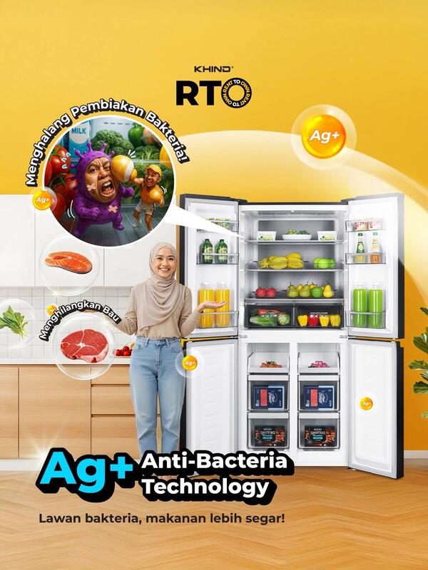 Ag+ Anti-Bacteria Technology - Menghalang Pembiakan Bakteria, Menghilangkan Bau