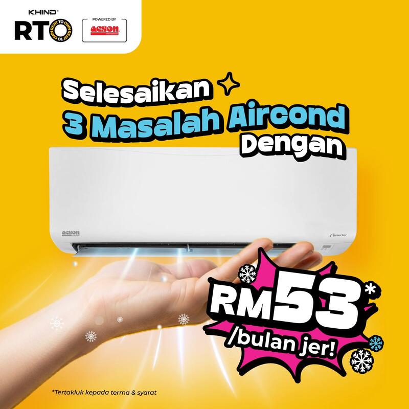 Selesaikan 3 Masalah Aircond - RM53/bulan
